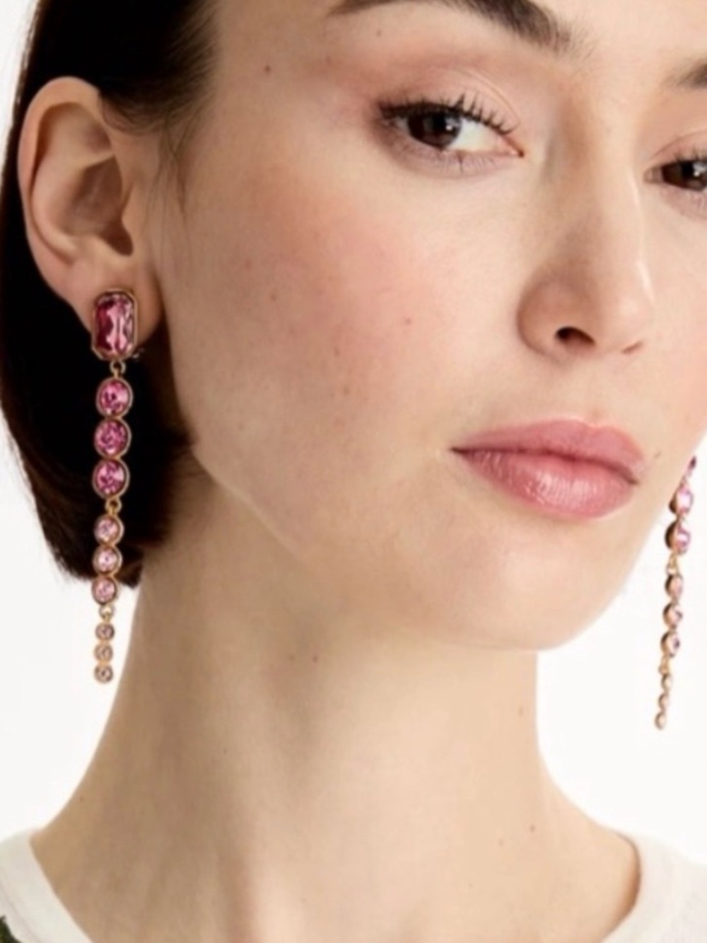 Oscar de la Renta • Tapered Crystals CZ Drop Clip on Earring